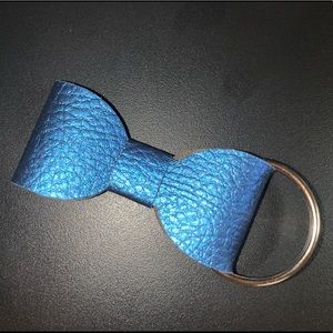 Faux Leather Bow Keychain
